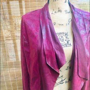 Long Sleeve Burgundy Plum Blazer Jacket